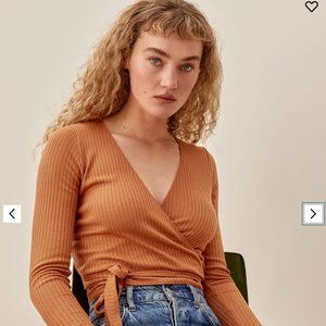 Reformation Petalo wrap top